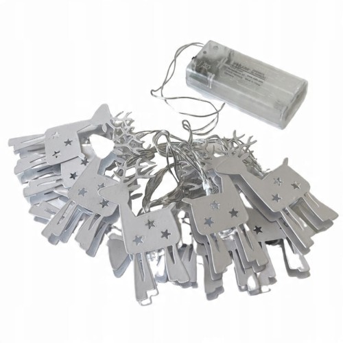 Dekoracja świąteczna 10 Led reniferki metalowe