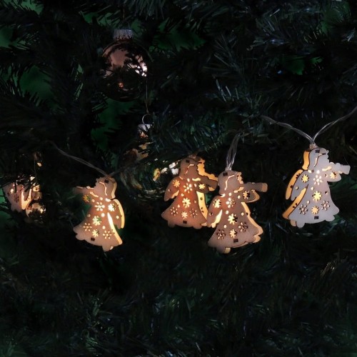 Dekoracja świąteczna 10 LED aniołki drewniane