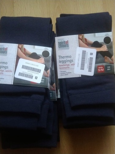 Legginsy damskie ocieplane 100 den granatowe S/M
