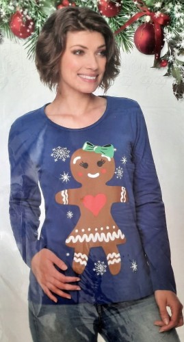 Bluzka longshirt świąteczna z Panią Ciasteczko XL