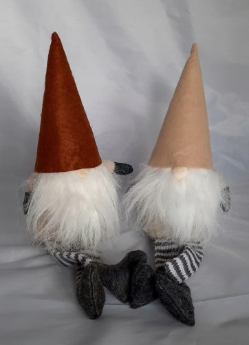 skrzat krasnal Skrzaty krasnale na święta 25 cm 2 szt beż