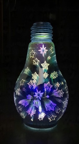 Lampka żarówka efekt 3D wysokość 20 cm Dekor
