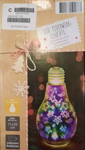 Lampka żarówka efekt 3D wysokość 20 cm Dekor
