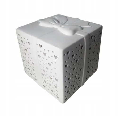 Świecznik ceramiczny ażurowy prezent 12,3 x 12,3cm