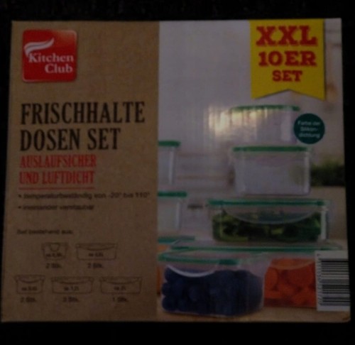 Zestaw pojemników do przechowywania żywności XXL 10 szt zielone