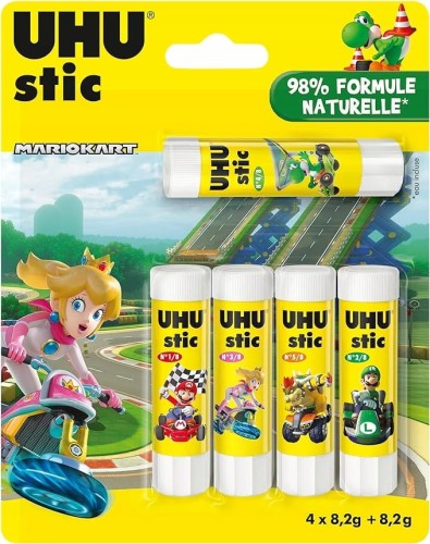 Klej w sztyfcie UHU MARIOKART, 21 g + 2 x 8,2 g, blister