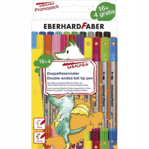 Eberhardfaber Flamastry dwustronne 2mm 3-4mm 20 kolorów