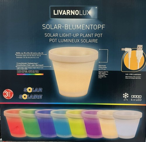 Doniczka podświetlana LED okrągła LIVARNOLUX 32 cm