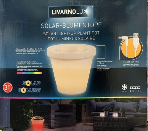 Doniczka podświetlana LED okrągła LIVARNOLUX 32 cm