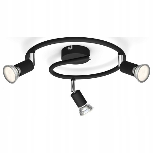 LAMPA SUFITOWA PLAFON CZARNY Philips Limbali Z ŻARÓWKAMI LED K7