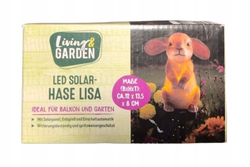 Lampa solarna wbijana króliczek 43,5 cm LED