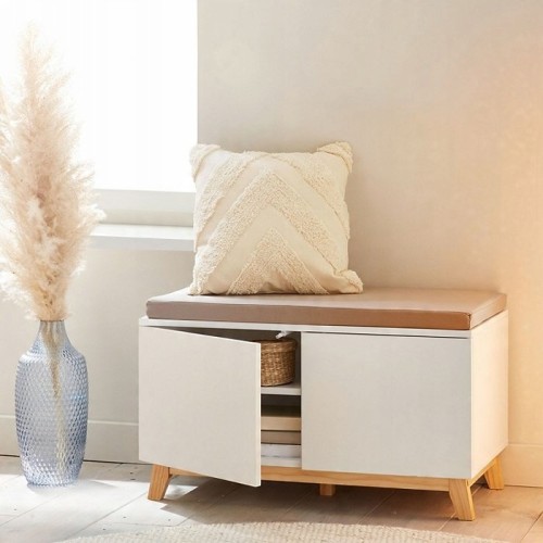 Szafka na buty skrzynia z siedziskiem biała 80x47x38cm