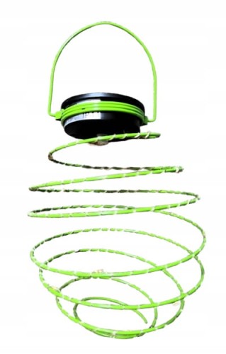 LAMPION LAMPA SOLARNA WISZĄCA SPIRALA 25 LED zielona 15 x 20 cm