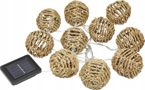 Lampki solarne IDEENWELT z rattanu w kształcie kuli 4,25 m