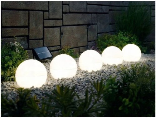 Lampki solarne kule Led 5szt lampa zestaw do ogrodu białe RGB Casa Deco