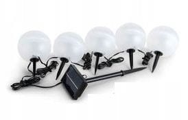Lampki solarne kule Led 5szt lampa zestaw do ogrodu BIAŁE RGB Casa Deco