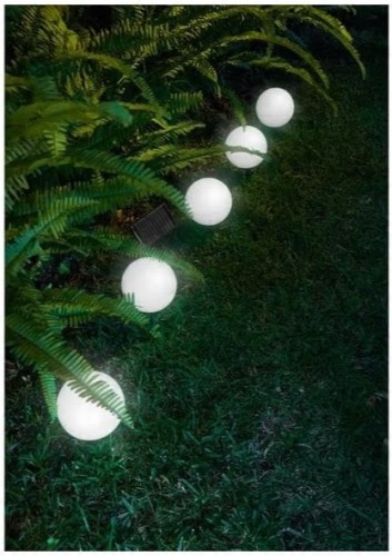 Lampki solarne kule Led 5szt lampa zestaw do ogrodu BIAŁE RGB Casa Deco