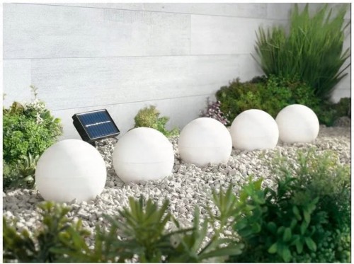 Lampki solarne kule Led 5szt lampa zestaw do ogrodu BIAŁE RGB Casa Deco
