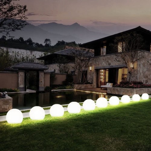 Lampki solarne kule Led 5szt lampa zestaw do ogrodu BIAŁE RGB Casa Deco