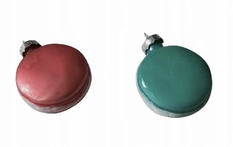 Bombki szklane 5 cm makaroniki 2 szt dekor