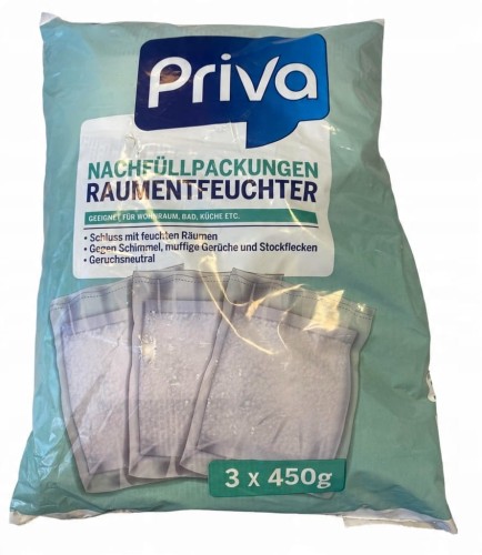 POCHŁANIACZ WILGOCI - WKŁADY OSUSZACZ PRIVA 3x450G
