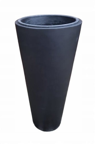 Donica polystone czarna 60 x 28 cm na zewnątrz