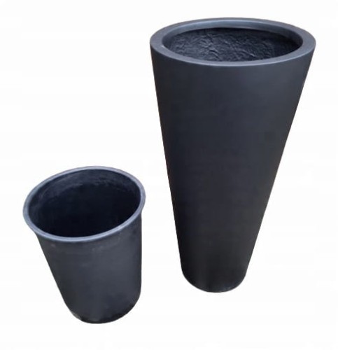 Donica polystone czarna 60 x 28 cm na zewnątrz