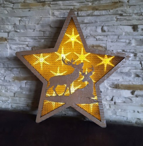 Dekoracja świąteczna Gwiazda 10 diod 35,5 x 7,5 x 35 cm