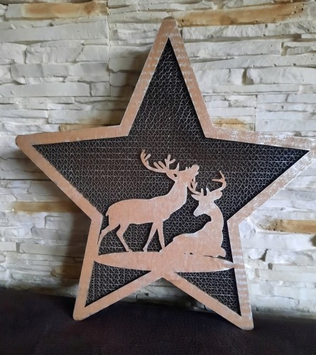 Dekoracja świąteczna Gwiazda 10 diod 35,5 x 7,5 x 35 cm