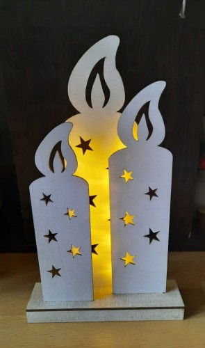 Dekoracja świąteczna lampa 10 LED 3 świece