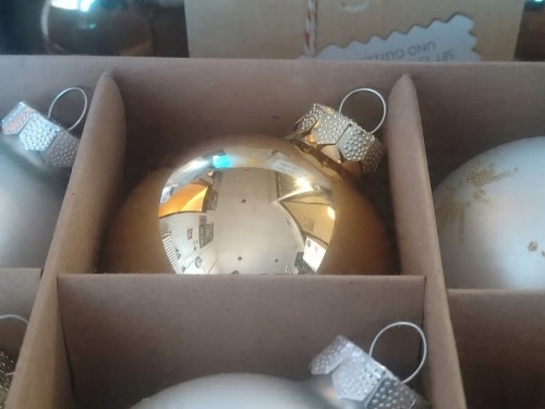 Bombki szklane srebrne i złote 15 szt średnica 6 cm