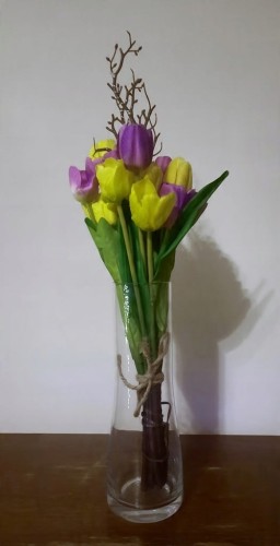 dekoracja wiosenna Gałązki led tulipany 54 cm