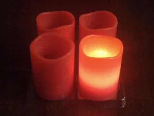 Świeczka świeca świece led 4 sztuki czerwona 70x50mm wosk