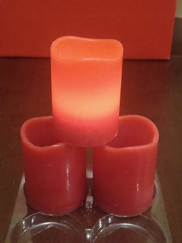 świeczka świeca świece led 4 sztuki czerwona 70x50mm wosk