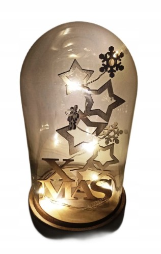 DEKORACJA LED OZDOBA ŚWIĄTECZNA SZKLANA KOPUŁA 10 lampek LED xmas