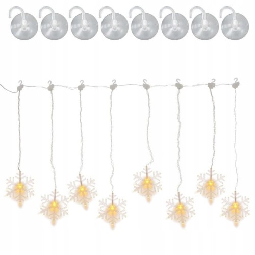 Kurtyna świetlna LED śnieżynki ciepła biel 85 x 51cm Lightzone