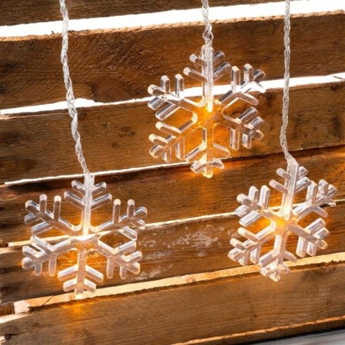 Kurtyna świetlna LED śnieżynki ciepła biel 85 x 51cm Lightzone