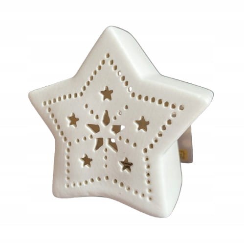 Lampka ceramiczna gwiazdka biała 9 cm Ideenwelt