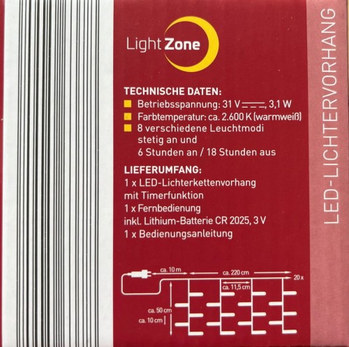 Sople LED 100 ciepła biel zewnętrzna 2,2m pilot
