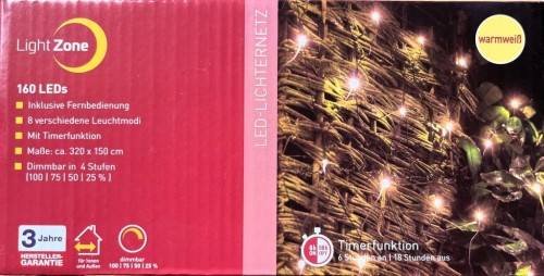 Siatka 160 Led 3,2 x 1,5 m ciepła biała zewnętrzna