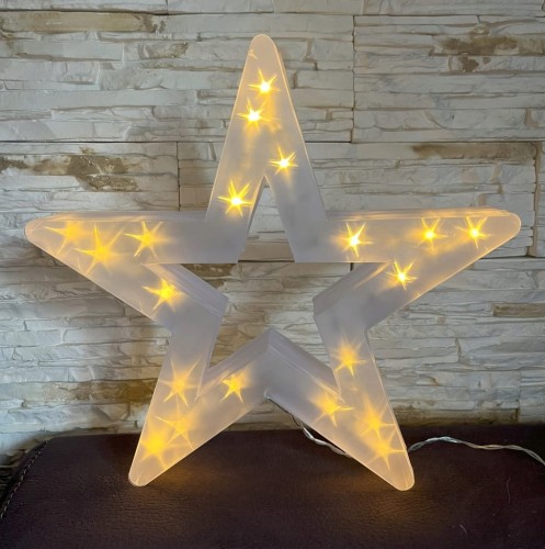 Gwiazda LED z efektem holograficznym 3 D 34 cm