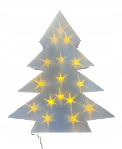 Choinka LED stojąca 40 cm biała hologramowa Lightzone