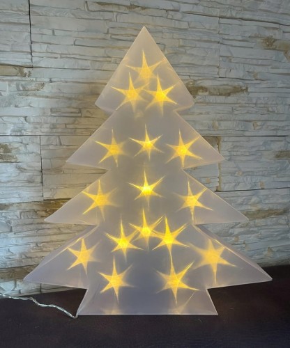 Choinka LED stojąca 40 cm biała hologramowa Lightzone