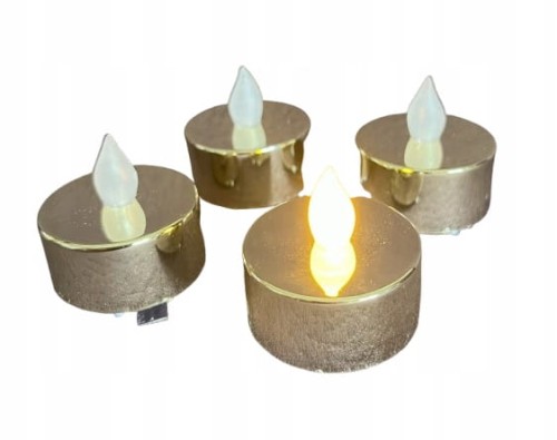 Podgrzewacze Ledwo tealights 4 sztuki złote połysk