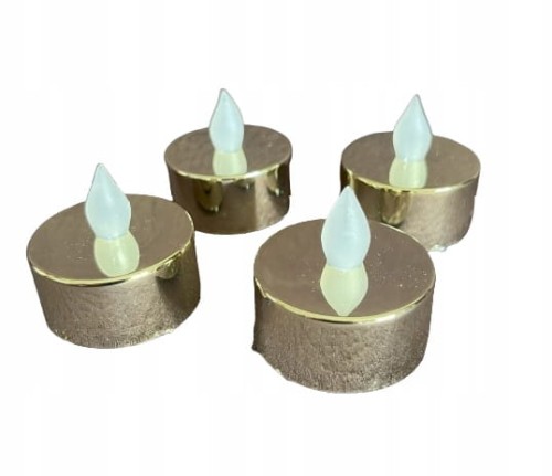 PODGRZEWACZE LED TEALIGHTS 4 SZTUKI złote połysk