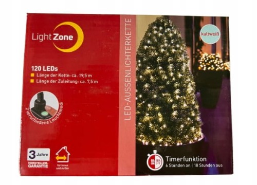 Łańcuch LED 120 12 m zimny biały Lightzone