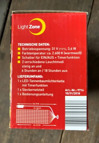 Łańcuch LED 180 2,2 m ciepły biały Lightzone