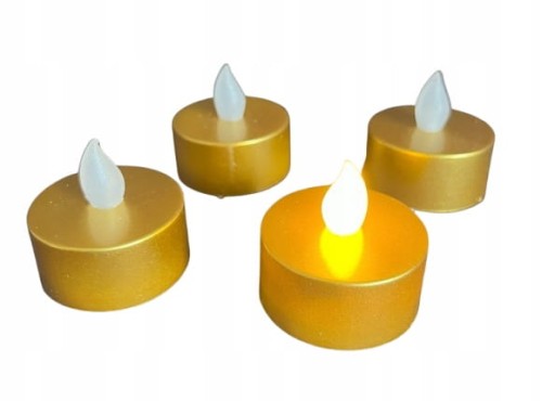 Podgrzewacze Led tealights 4 sztuki złote mat