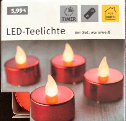 PODGRZEWACZE LED TEALIGHTS 4 SZTUKI czerwone