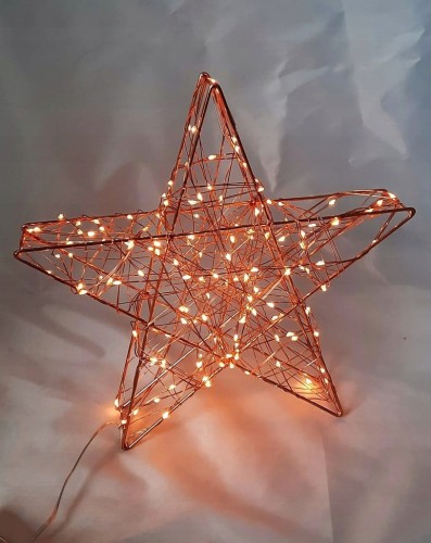 Gwiazda Led na zewnątrz,wewnątrz miedziana 30 cm